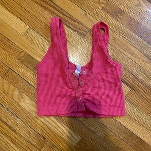 Urban outfitters pink snap front bra top